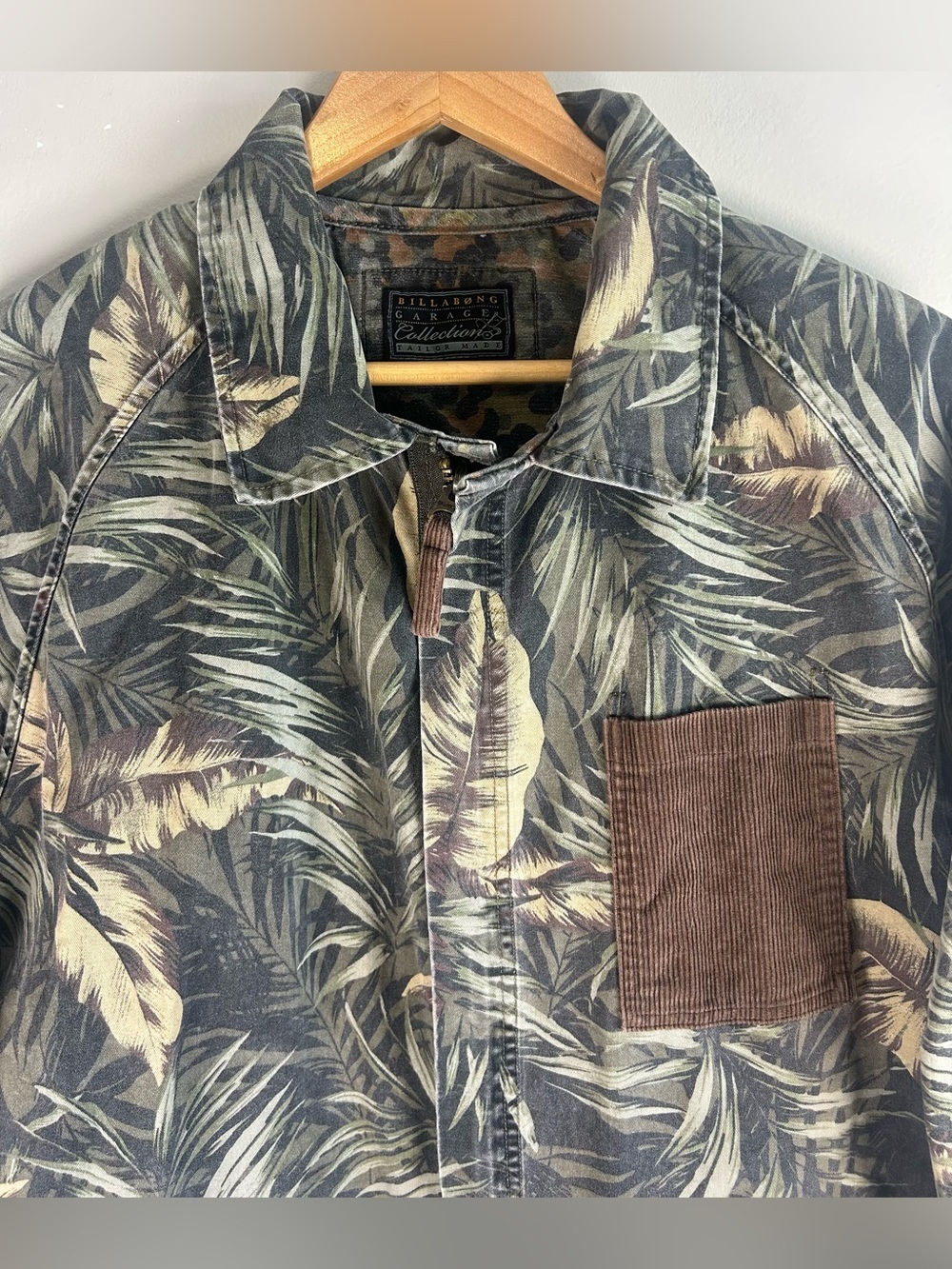 Billabong Garage Collection Men’s Fleck Jacket Sz M Camo Zip Up Corduroy VTG Y2K - Picture 5 of 15
